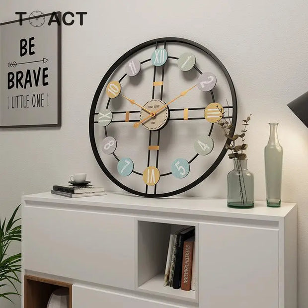 Metal Roman Numeral DIY Decor Wall Clock